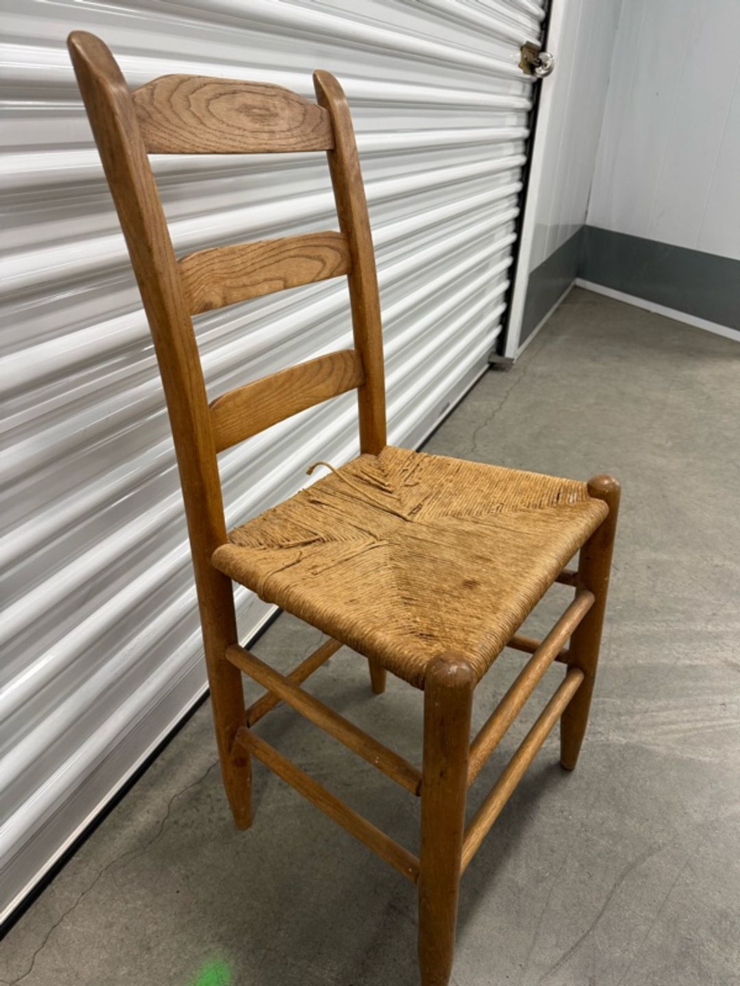 Antique Ladder Back Rush Seat Chair