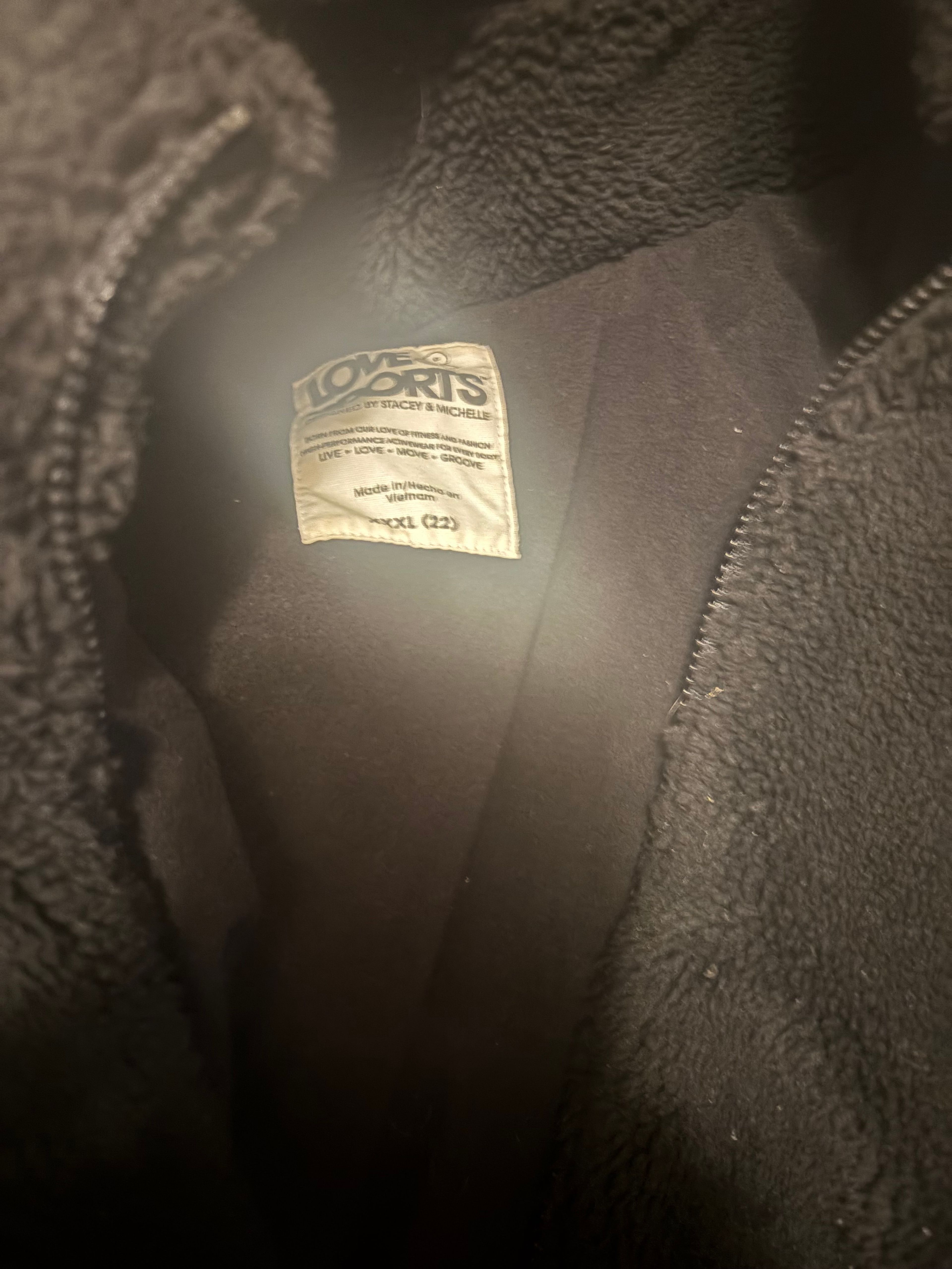 Love & Sports Black Zip-Up Coat