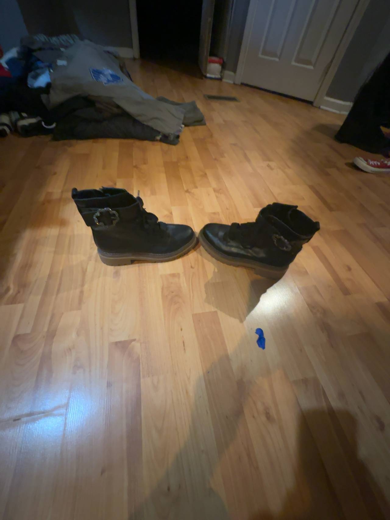 Sam & Libby Black Lug Sole Vegan Leather Combat Boots