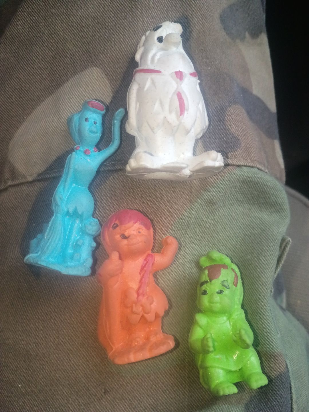 Vintage Flintstones Pencil Toppers Set