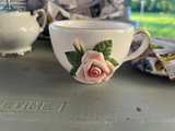 Porcelain Rose Teacup and Saucer - Image 3