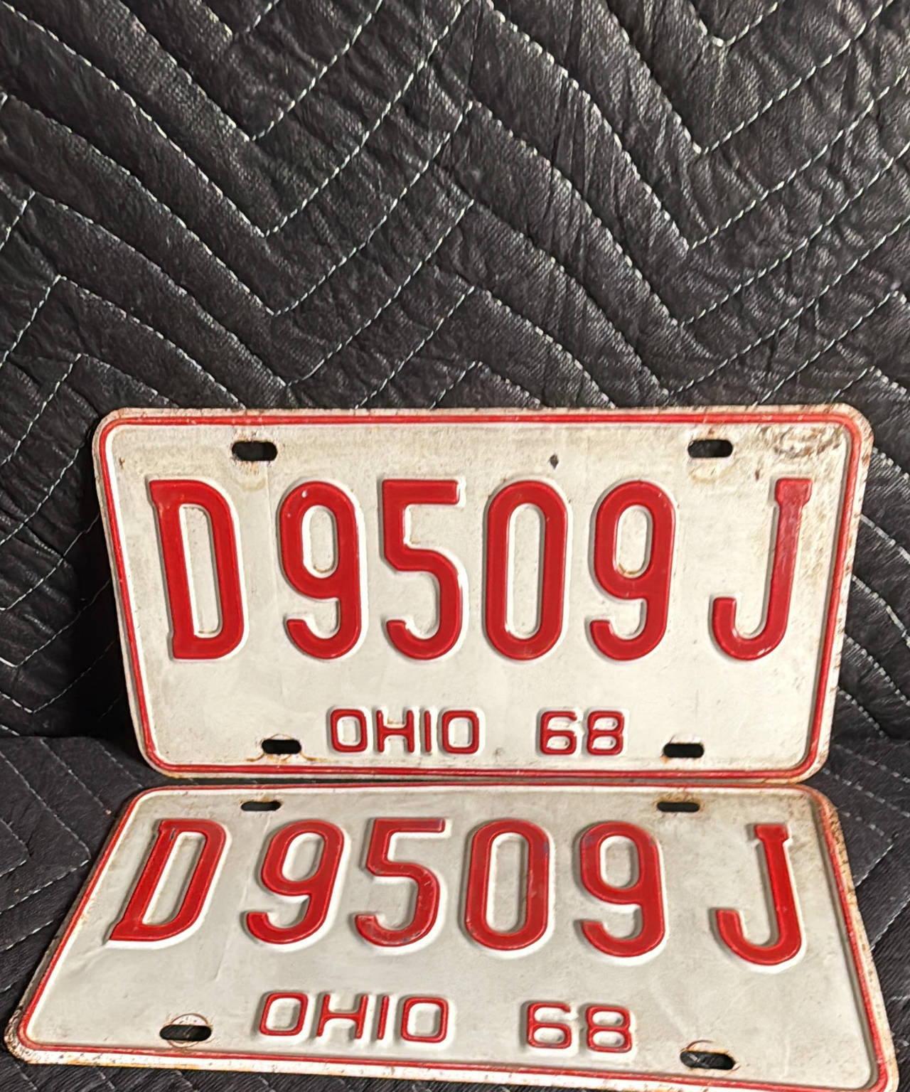 1968 Ohio License Plate Pair
