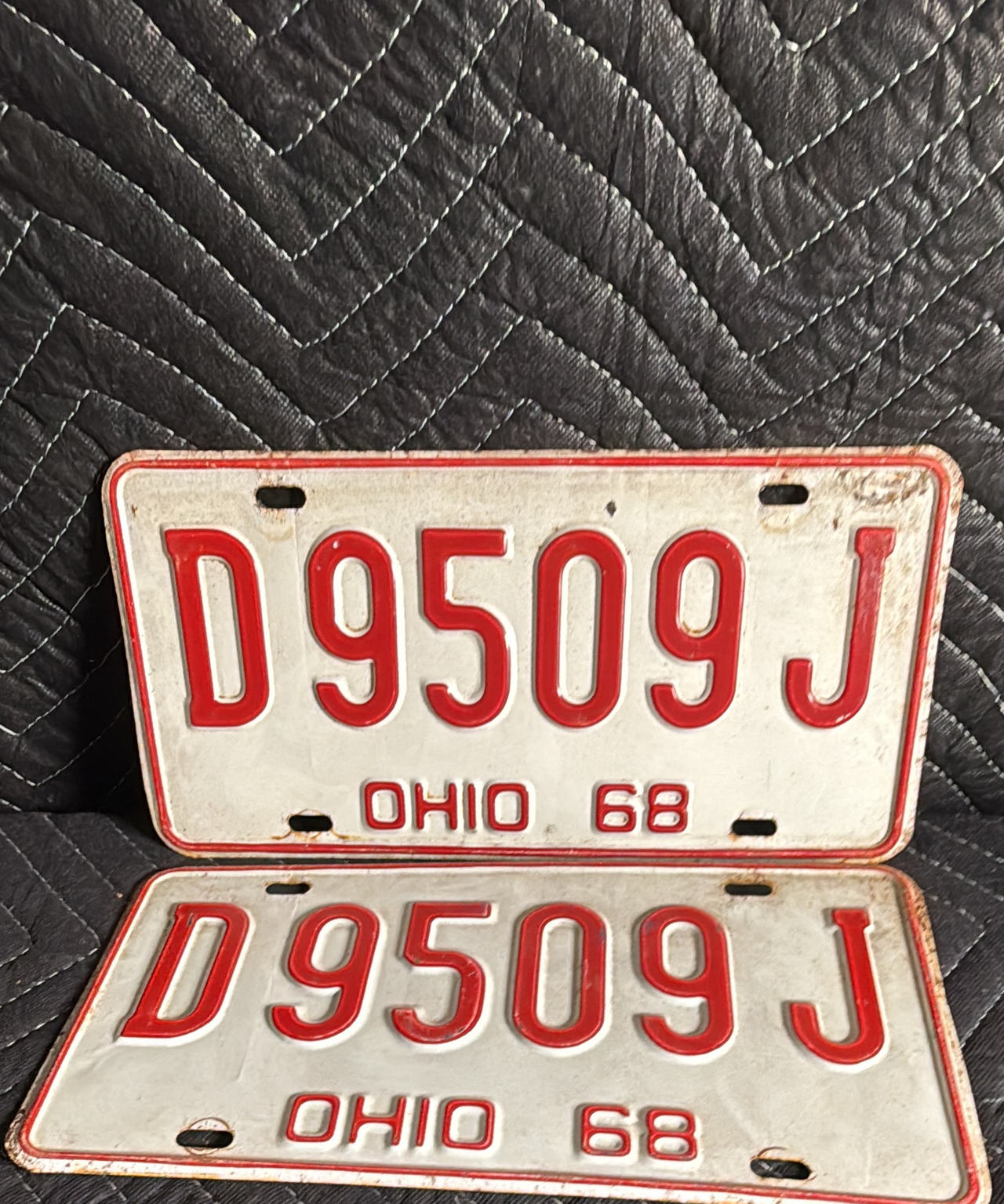 1968 Ohio License Plate Pair