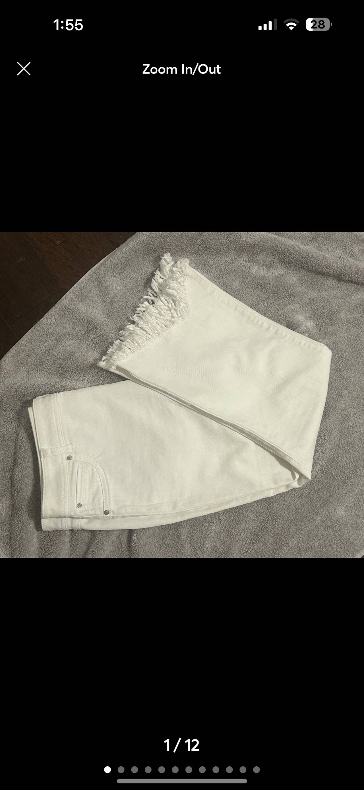 White Fringe Hem Jeans