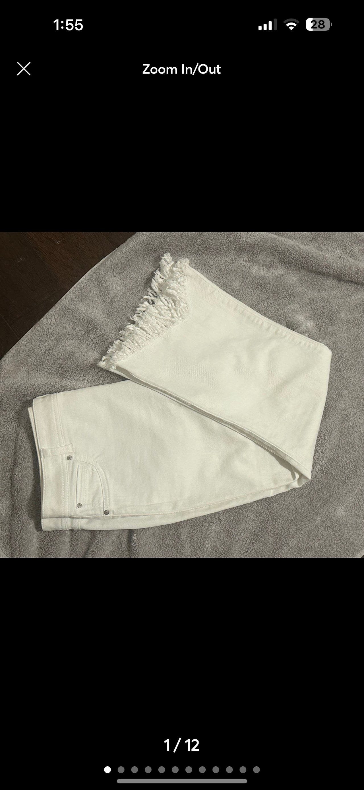 White Fringe Hem Jeans