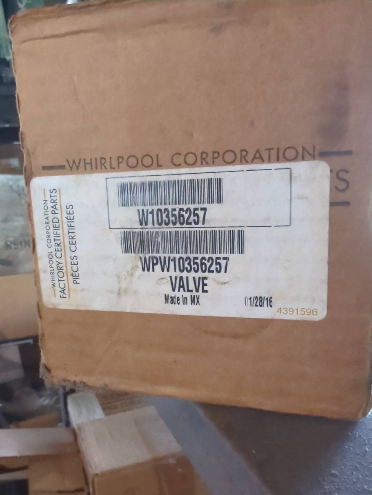 Whirlpool WPW10356257 Dishwasher Water Inlet Valve