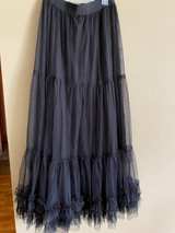 Black Tiered Tulle Maxi Skirt one size no label stretchy waist fits Medium - Image 2