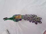 Vintage Enamel Peacock Trinket Box Figurine - Image 4