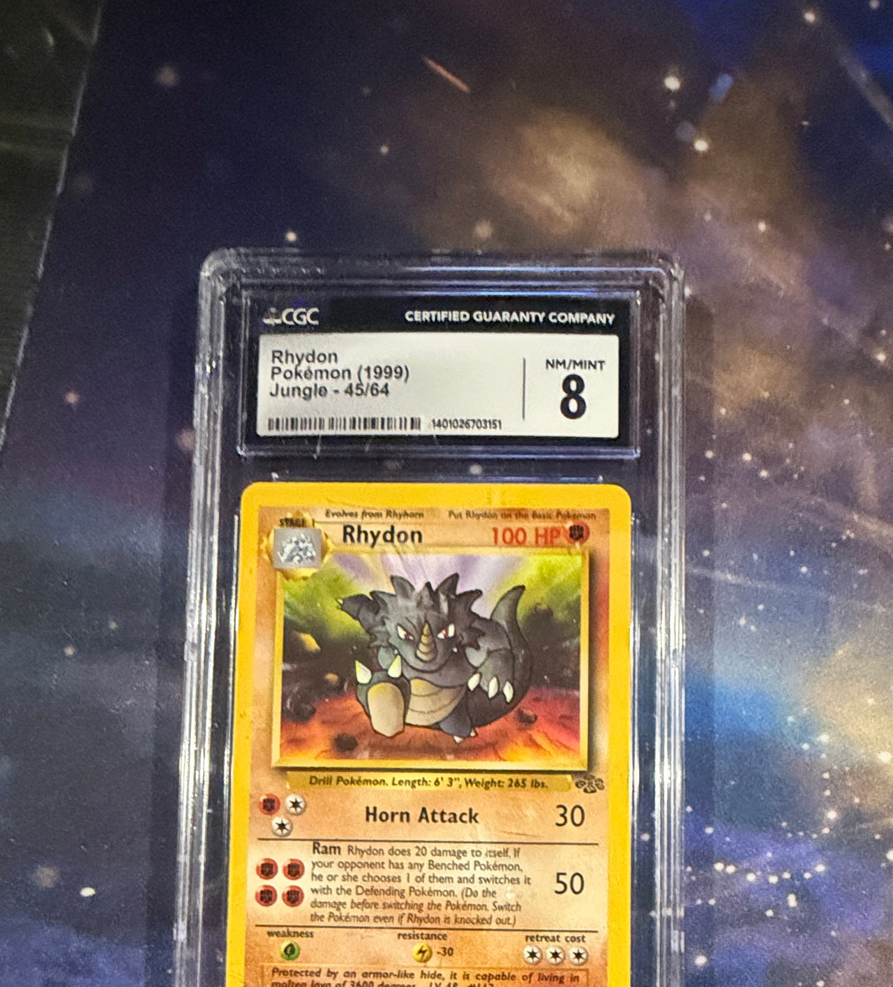 Pokémon Rhydon Jungle 45/64 CGC 8