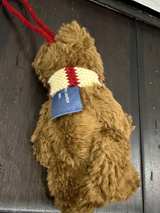 SMALL Ralph Lauren Polo Teddy Bear Brown with Red Striped Scarf - Image 4