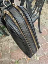 Coach Jes Crossbody in Pebbled Leather Double Zipper Pocket Black - Image 3