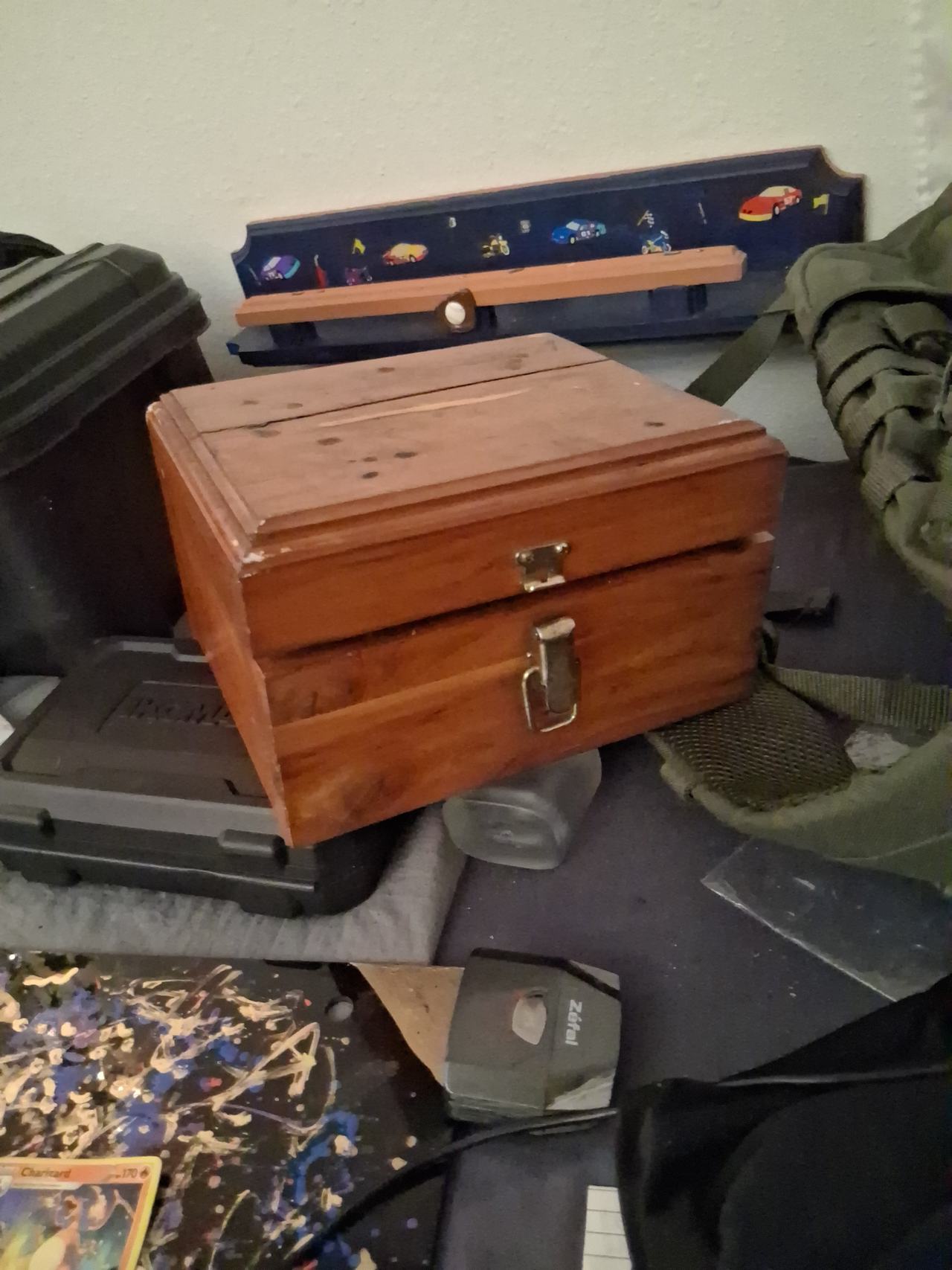 Vintage Cedar Wood Storage Box