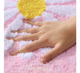 QJHOMO Toilet Rugs U Shaped, Pink Toilet Mat Cute Daisy Contour Bath Rug 18"x18" - Image 5