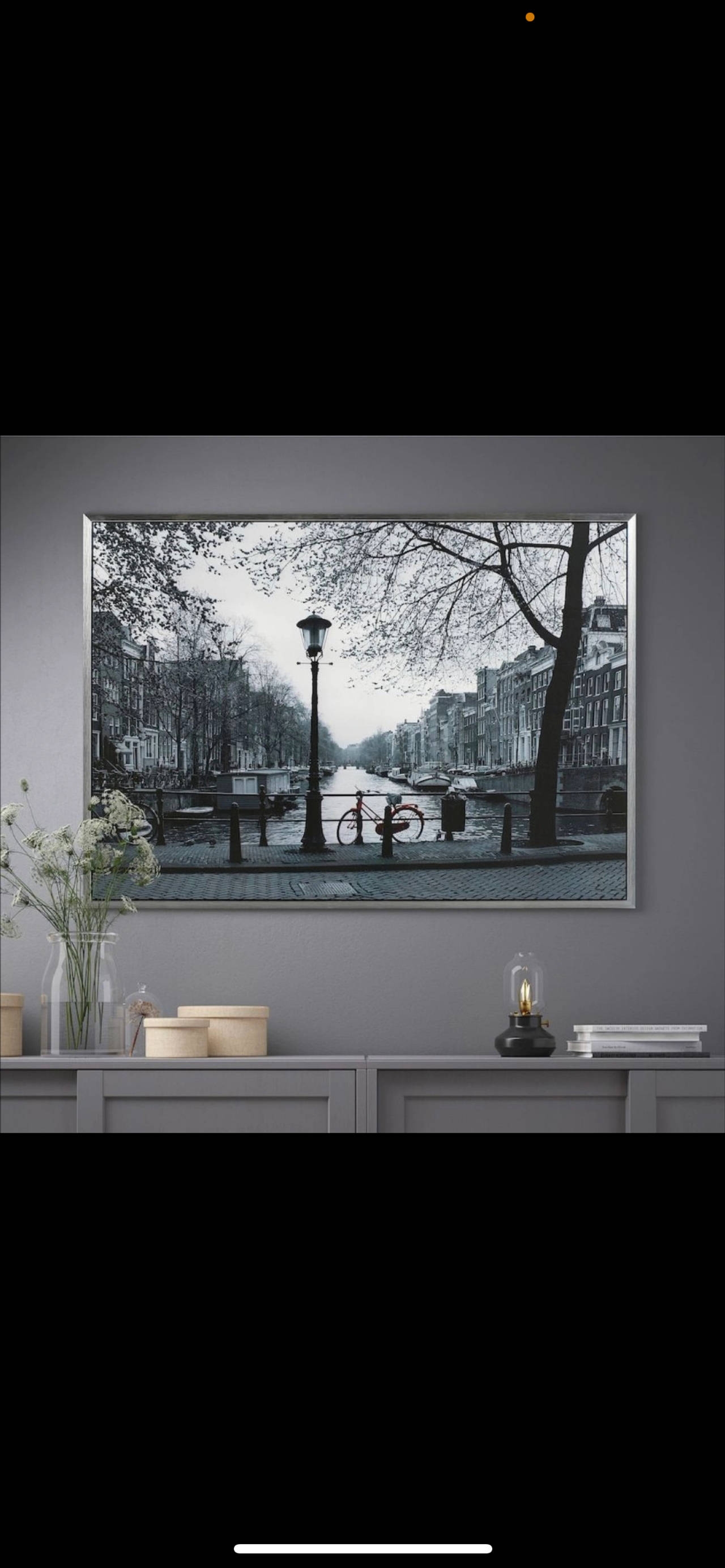 Black and White Amsterdam Canal Wall Art