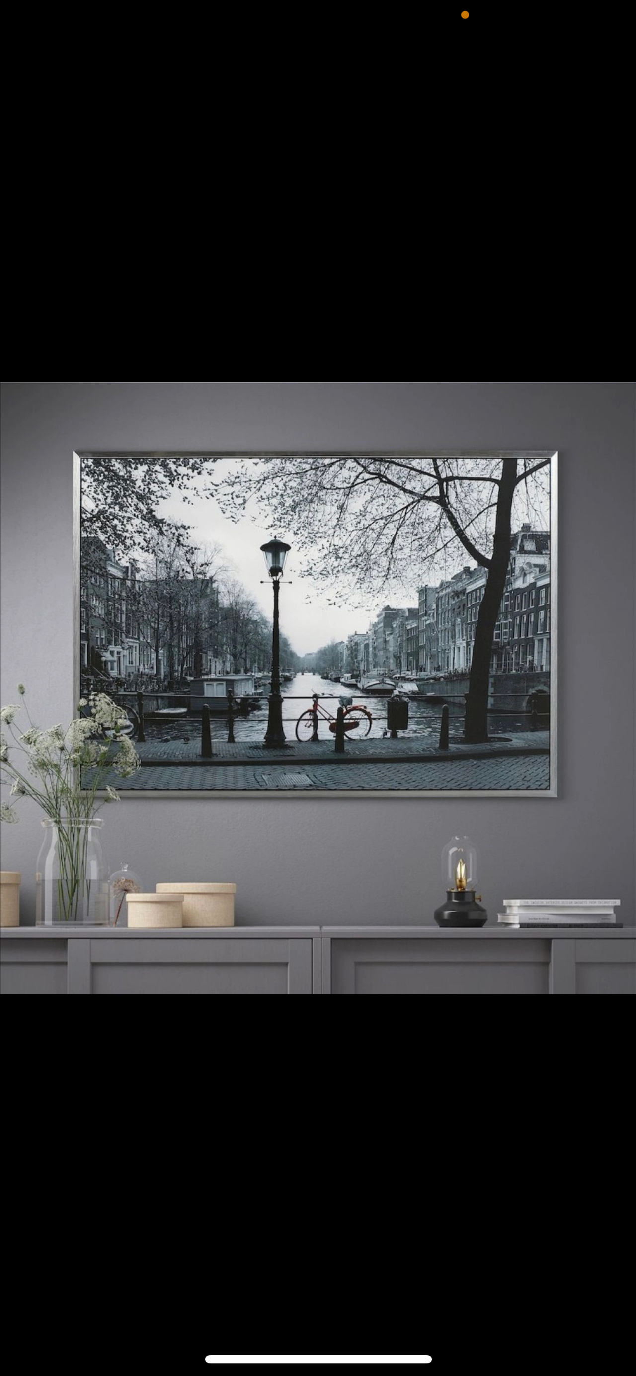 Black and White Amsterdam Canal Wall Art