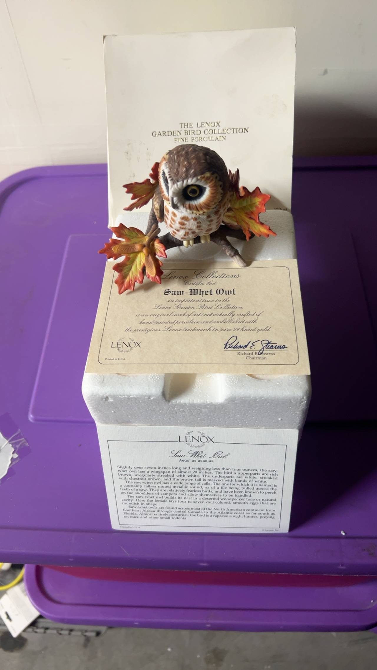 Lenox Vintage Saw-Whet Owl Porcelain Figurine