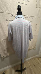 Peter Millar White Blue Stripe Polo Shirt Large - Image 2