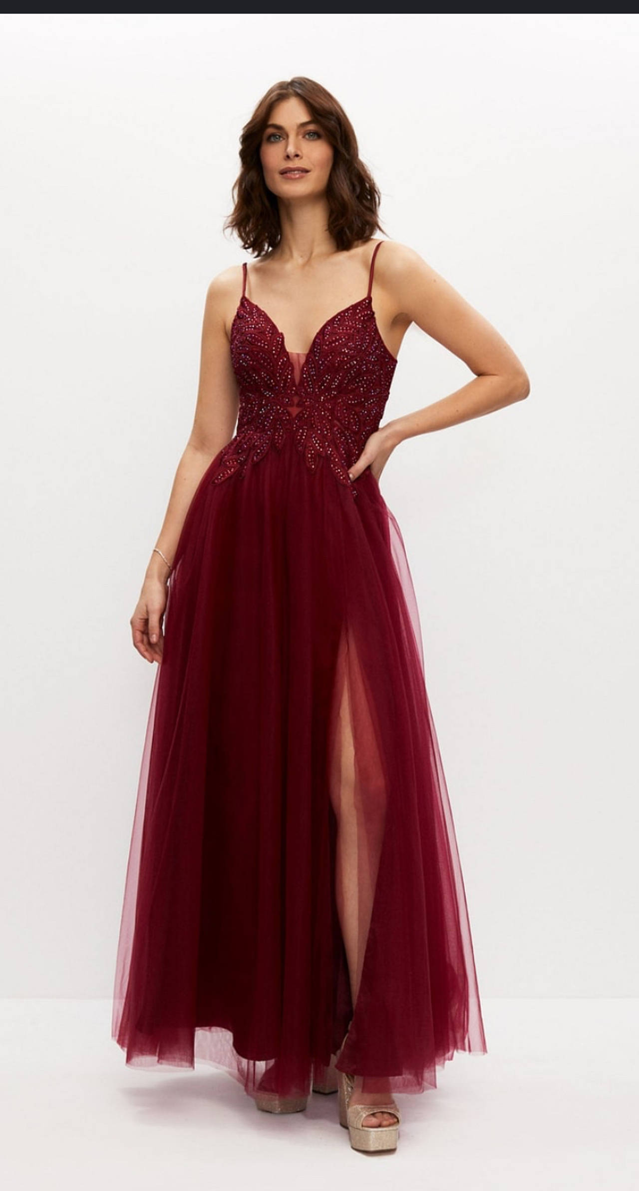 Burgundy Evening Gown