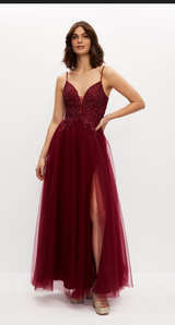 Burgundy Evening Gown - Image 1