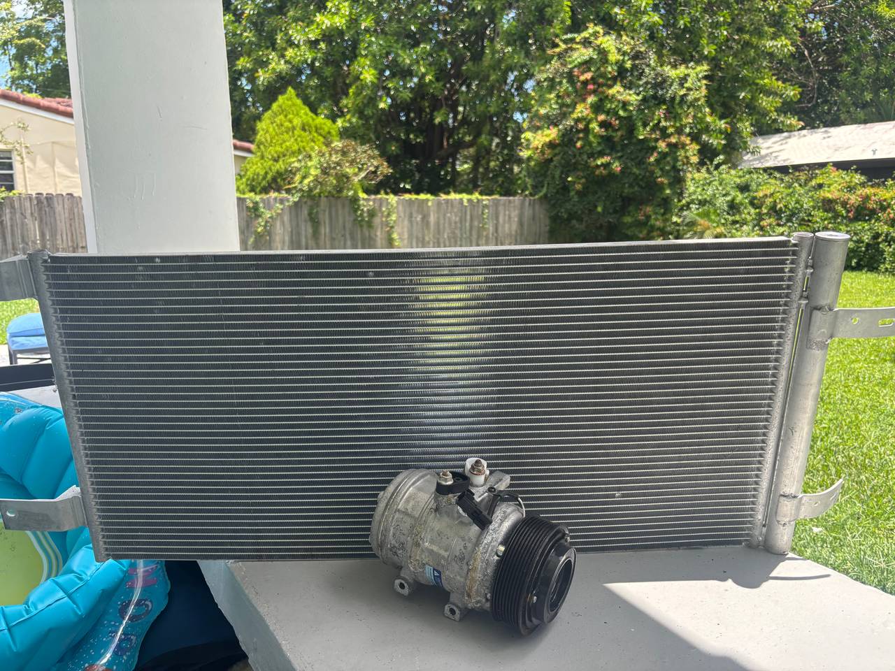 New Automotive A/C Condenser and Compressor Set