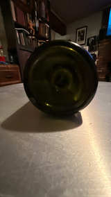 Antique Green Hand-Blown Wine Bottle - Image 2