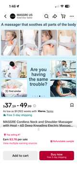KNQZE Neck Massager with Heat 4D Shiatsu - Image 2