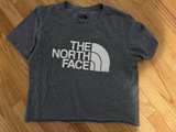 The North Face Half Dome Short Sleeve T-Shirt Grey Heather made into crop top - Image 1