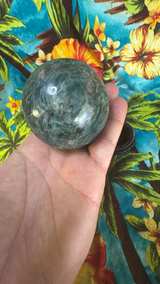 Blue Apatite Crystal Sphere with Stand - Image 5