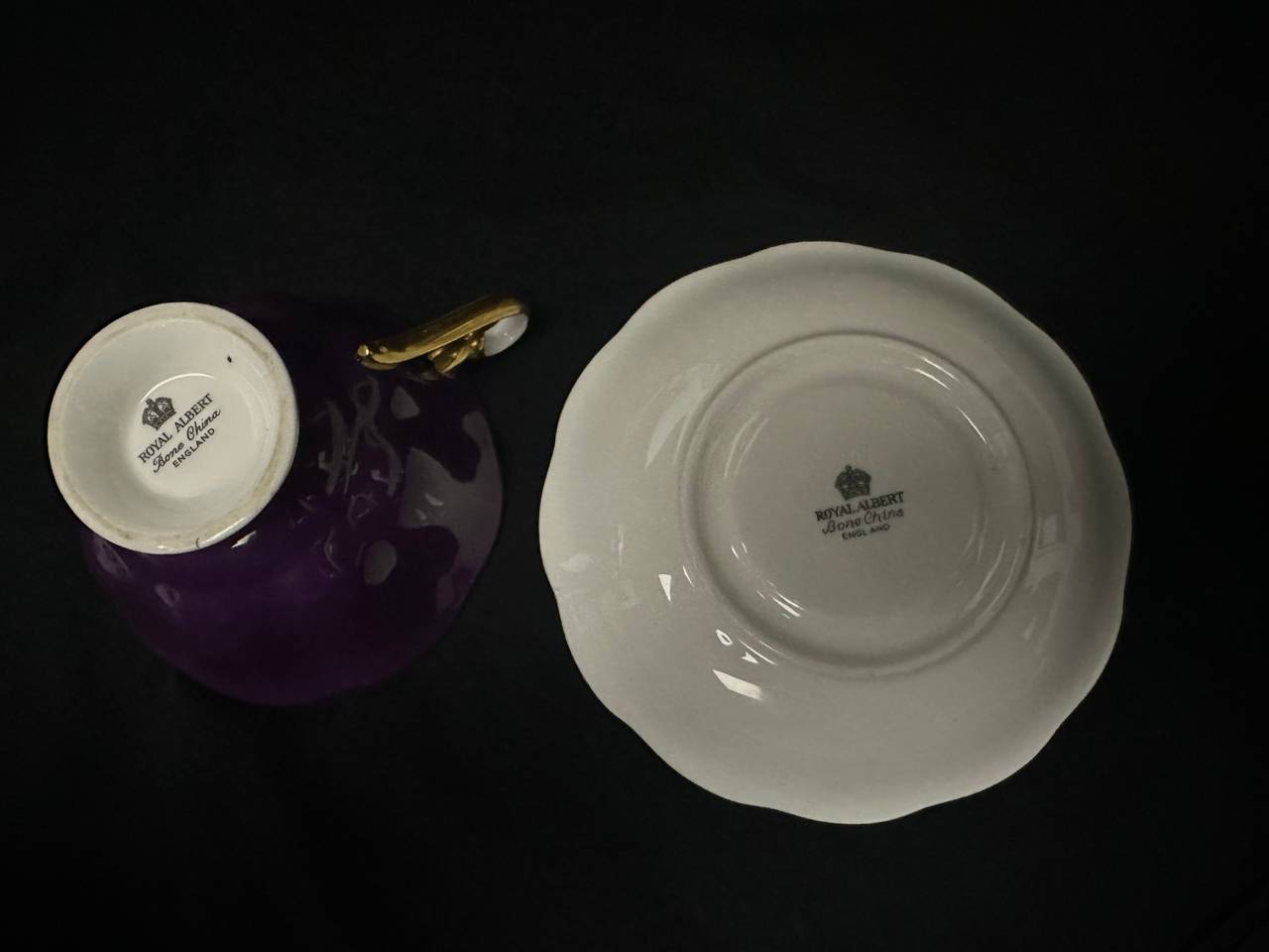 Royal Albert Provincial Flowers Purple Violet Teacup and Saucer