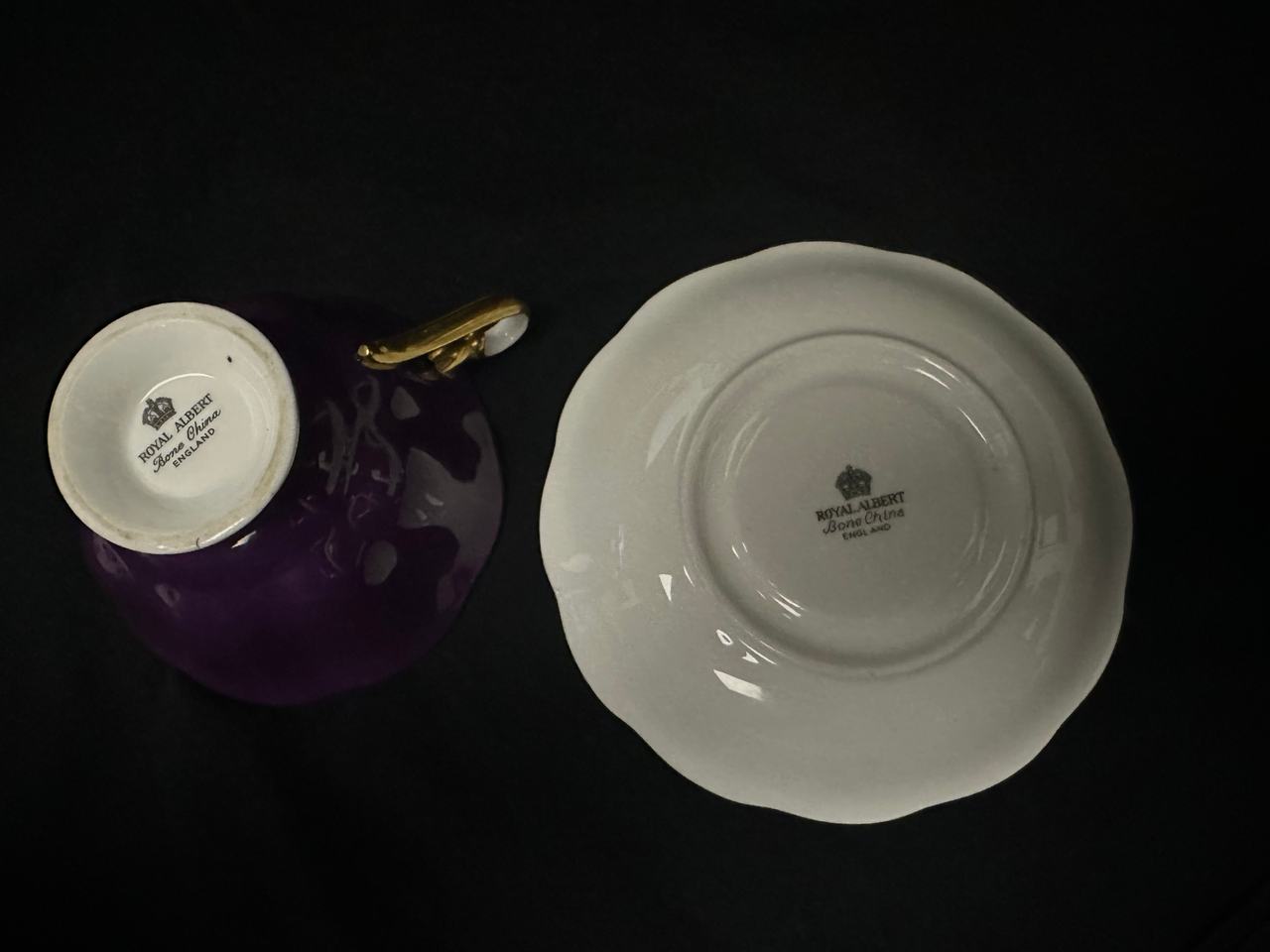 Royal Albert Provincial Flowers Purple Violet Teacup and Saucer