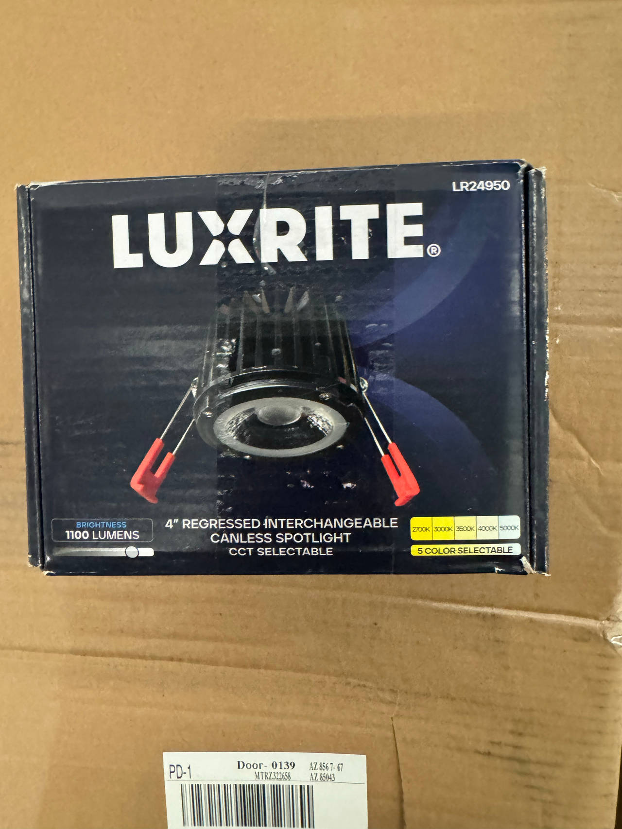 New Luxrite 4" Regressed Interchangeable Canless Spotlight CCT Selectable