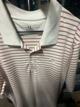 Under Armour Playoff 3.0 Stripe Golf Polo White/Red Size XL - Image 1
