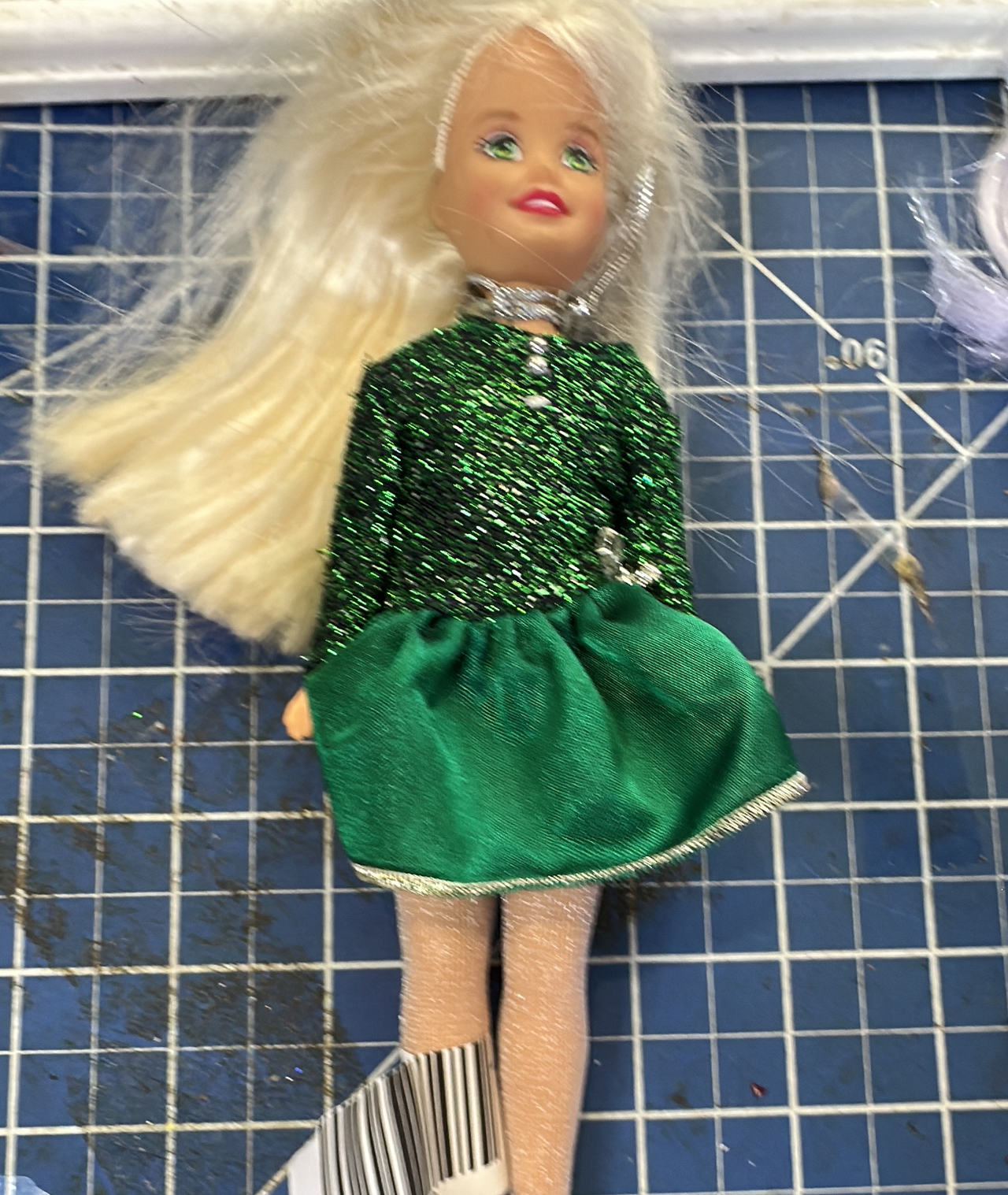 Barbie's Sister Stacie Doll in Green Holiday Dress