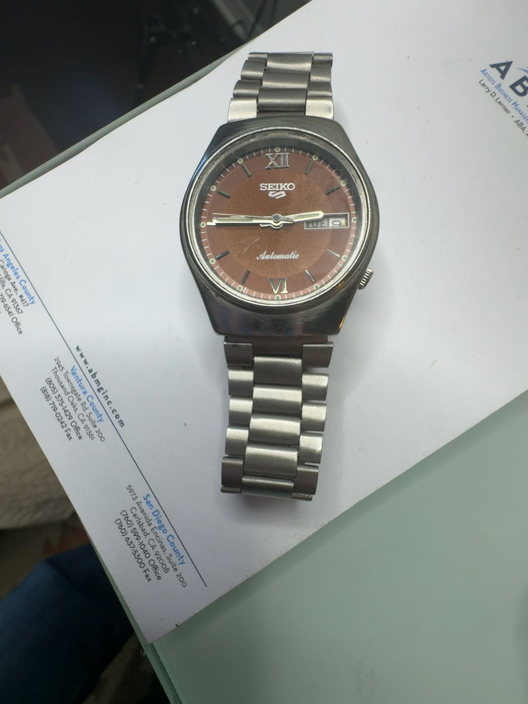 Seiko 5 Automatic 7009 Brown Dial Vintage Watch