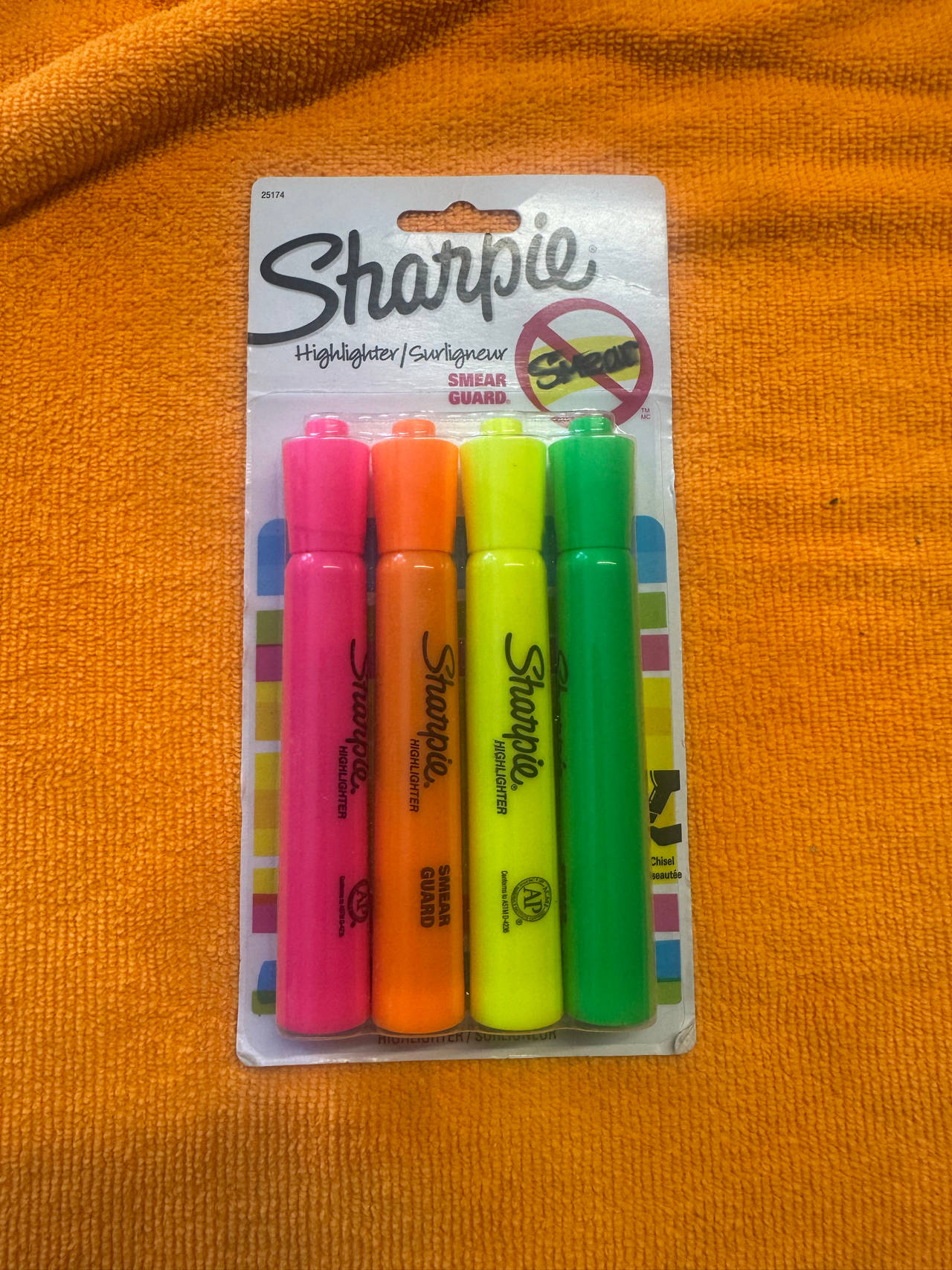 Sharpie Tank Highlighters, Chisel Tip, Assorted Fluorescent Colors, 4-Count