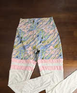 Noire & Blanc Marble Print Mesh Panel Leggings - Image 1