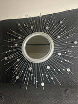 Silver Sunburst Starburst Wall Mirror - Image 1