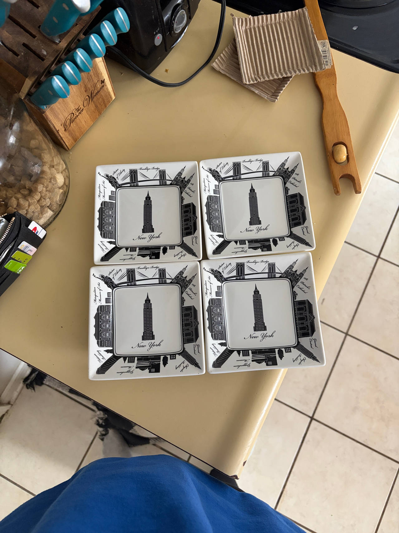 Rosanna New York City Landmarks Square Appetizer Plates