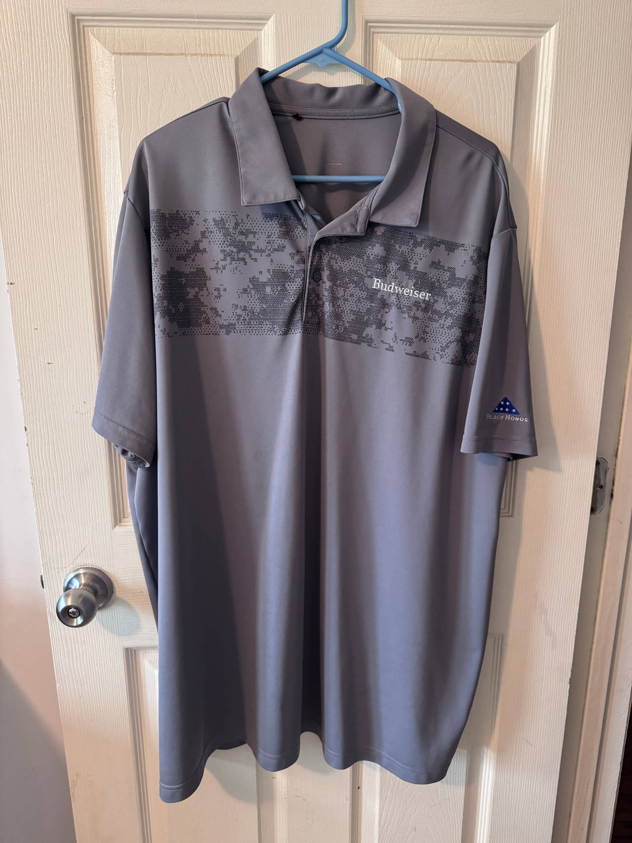 Budweiser Folds of Honor Grey Polo Shirt XXL