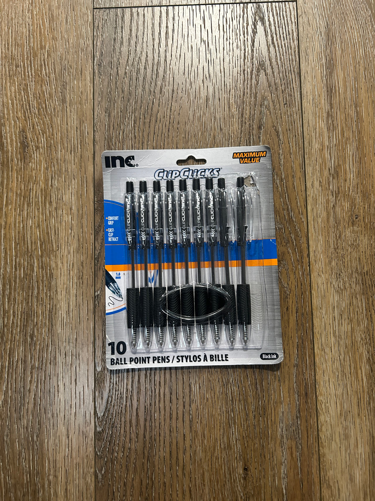 Inc. Clip Clicks Ball Point Pens 10 Pack