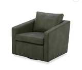 New Better Homes & Gardens Steele Swivel Accent Chair Olive Faux Leather - Image 3