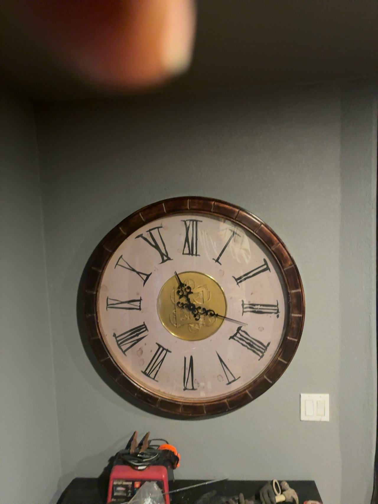 Antique Gold Geo Print Wall Clock