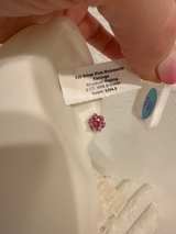 925 Silver Pink Moissanite Earrings Rhodium Plated 2 CTW - Image 3