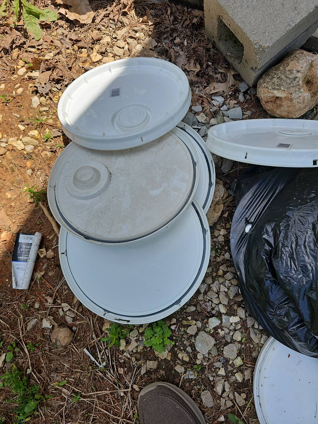 12-Pack 5 Gallon White Plastic Buckets with Lids