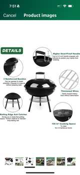 Joyfair 14-inch Portable Charcoal Grill with Tools - Image 4