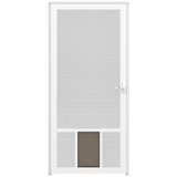 Larson White Aluminum Storm Door with Pet Door - Image 1