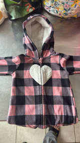 Carter's Baby Girls Pink Buffalo Plaid Fleece Jumpsuit - Image 4