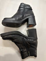 Harley-Davidson Women’s Black Leather Ankle Boots Heeled Zip Biker Moto Size 5.5 - Image 2
