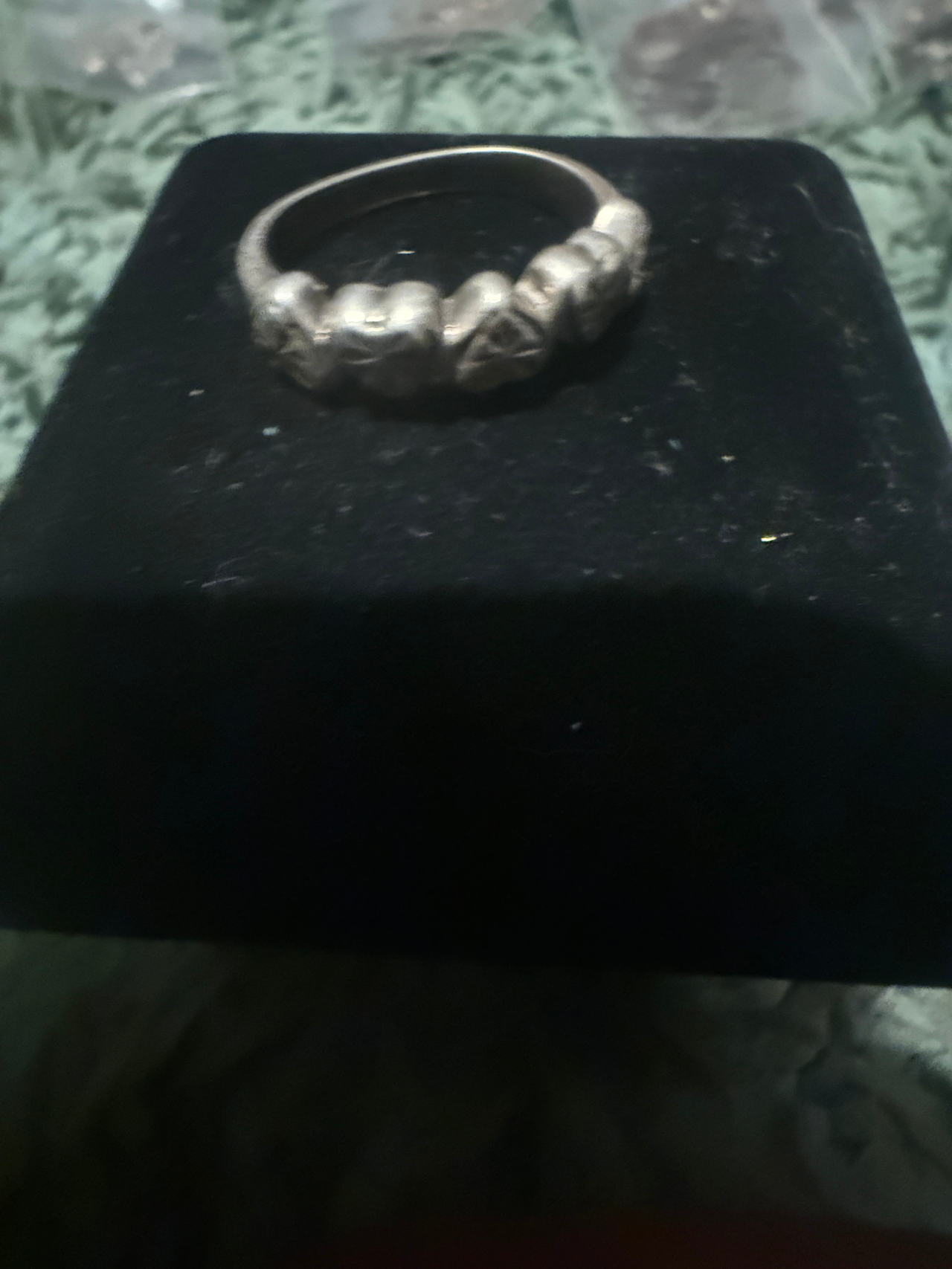 Vintage Silver Heart Band Ring