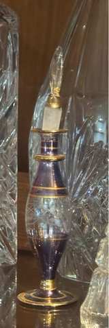 Vintage Egyptian Style Hand-Blown Glass Perfume Bottle - Image 2
